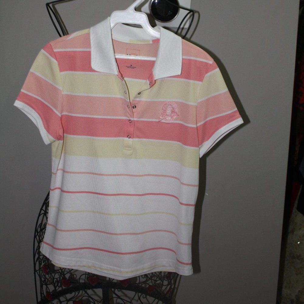 Ashworth Peach and Tan Polo shirt